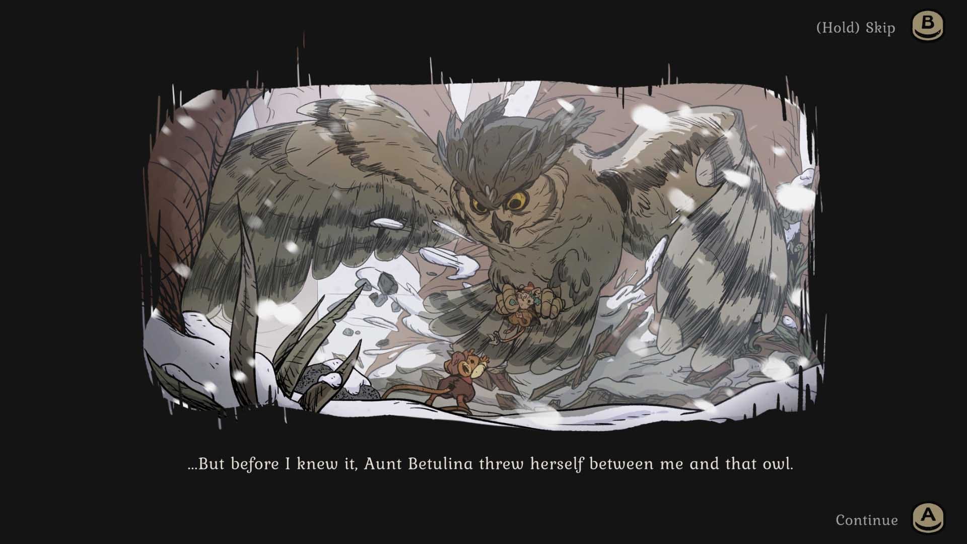 A group of mice struggling with an Owl